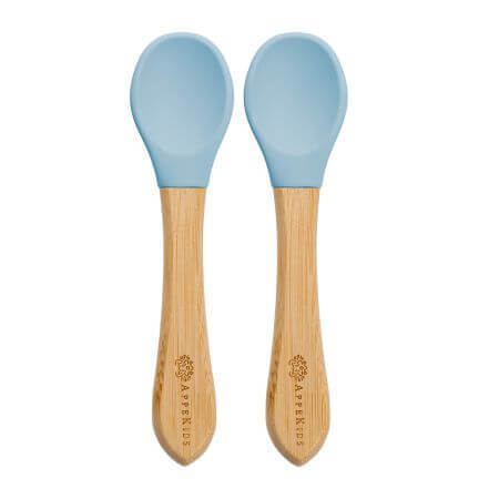 Juego de cucharas de bambú, 6 meses+, Aqua Blue, Appekids