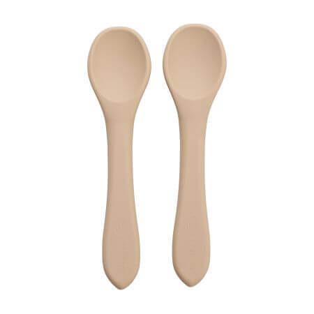 Juego de cucharas de silicona, 6 meses+, Bubble Beige, Appekids