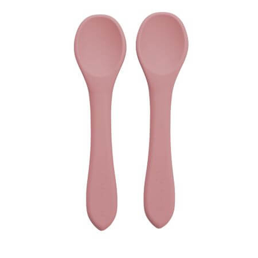 Juego de cucharas de silicona, 6 meses+, Old Rose, Appekids