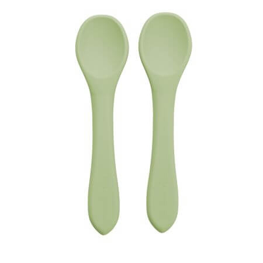 Set de cuillères en silicone, 6 mois+, Raw Green, Appekids