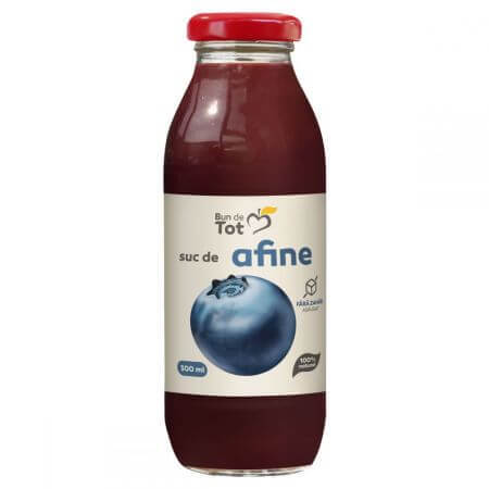 Suc natural de afine fara zahar Bun de Tot, 300 ml, Dacia Plant