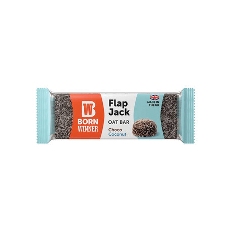 Baton de ovaz cu ciocolata si cocos Flap Jack, 100 g, Born Winner