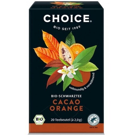 Té negro ecológico con cacao y naranja Choice, 20 bolsitas, Yogi Tea