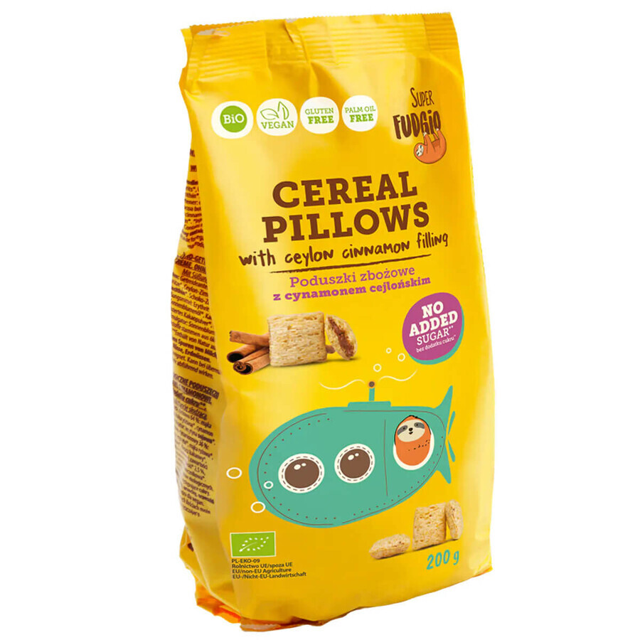 Cereales ecológicos rellenos de canela de Ceilán, sin gluten, 200 g, Super Fudgio