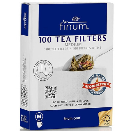 Filtros para té blanco tamaño M, 100 unidades, Finum