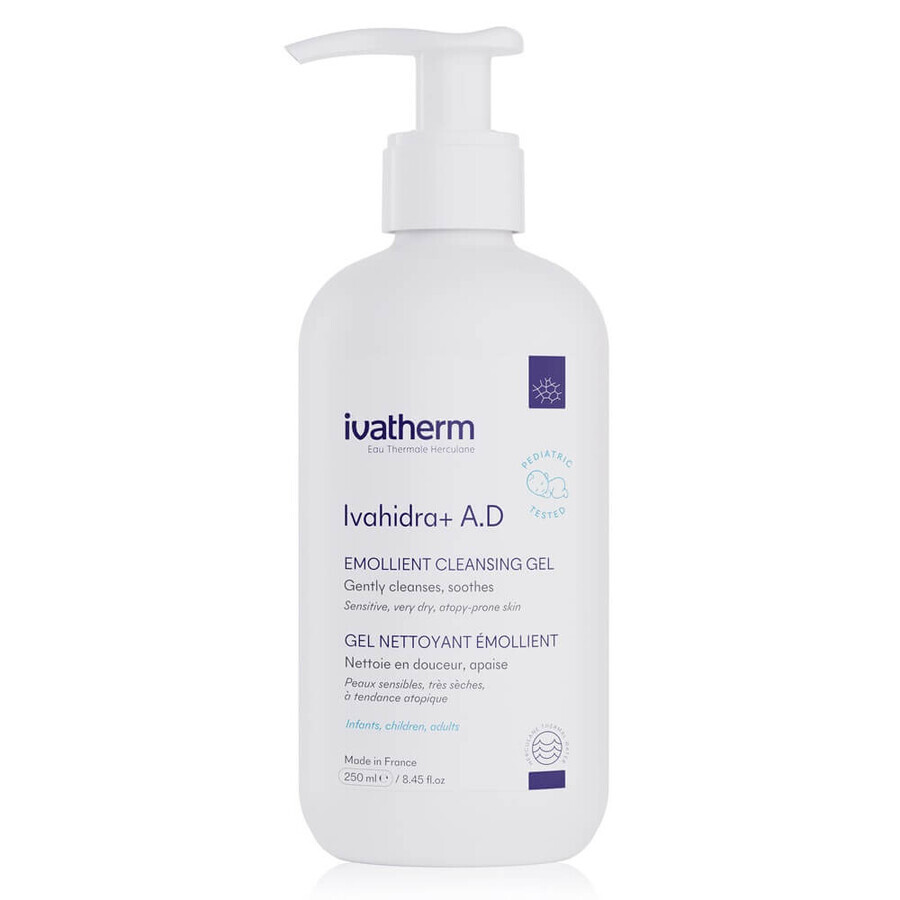 Ivatherm Ivahidra+ AD Emollient washing gel with calming effect, 250 ml