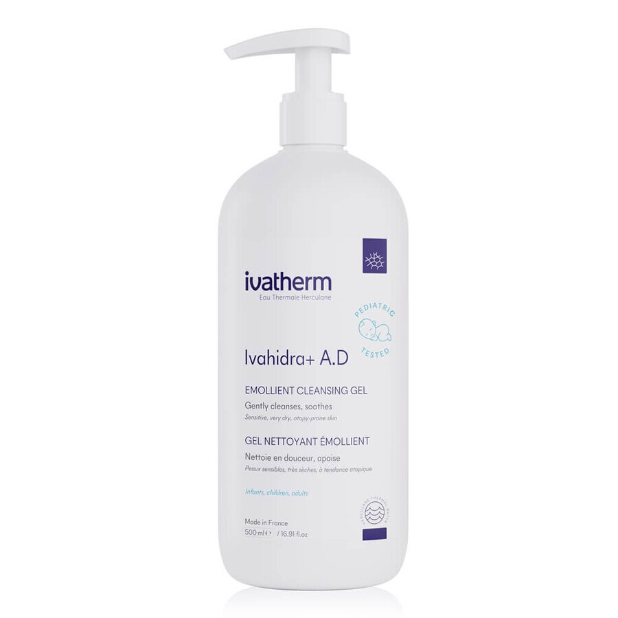 Ivatherm Ivahidra+ A.D Gel lavante emoliente calmante, 500 ml