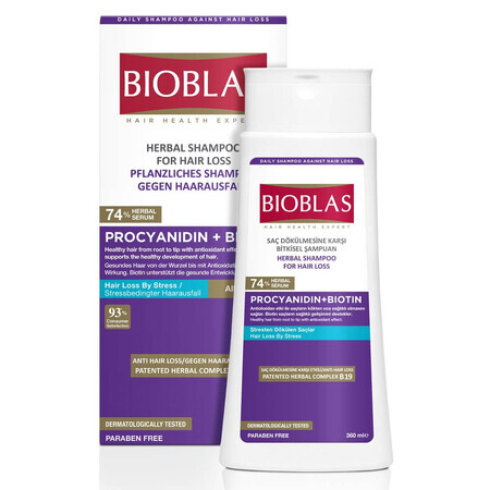 Anti-hair loss anti-stress shampoo Prociadina + Biotin, 360 ml, Bioblas