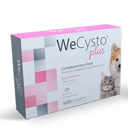 Suplemento nutricional para apoyar la función urinaria en gatos WeCysto Plus, 30 cápsulas, WePharm