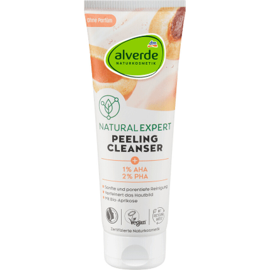 Alverde Naturkosmetik Gel detergente esfoliante per il viso, 125 ml