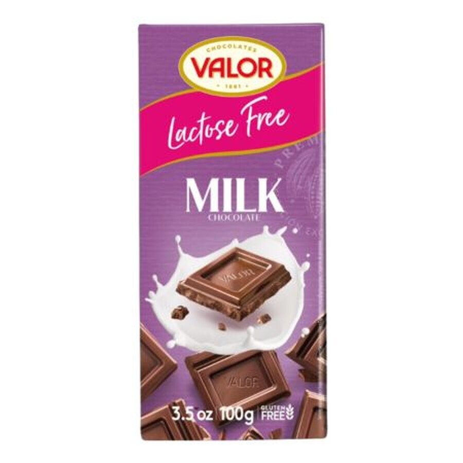 Chocolate con leche sin lactosa, 100 g, Valor