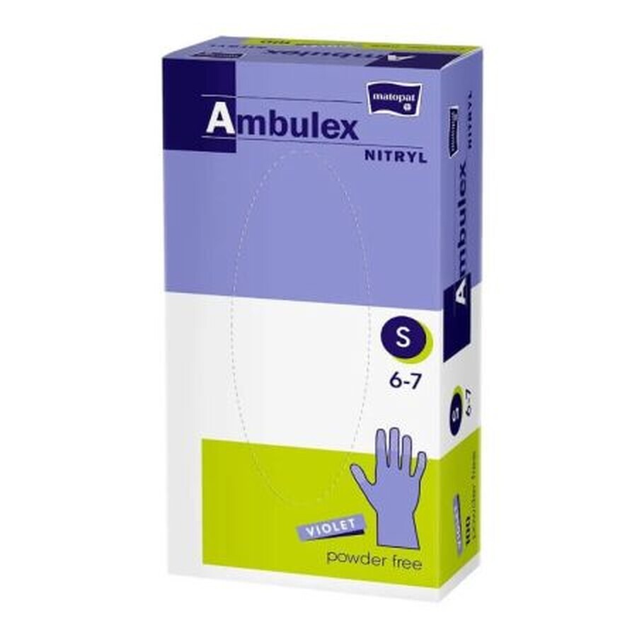 Guantes de examen de nitrilo, sin engrasar, talla S, 100 unidades, Ambulex