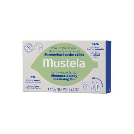 Champú sólido para el cabello y el cuerpo, 75 g, Mustela