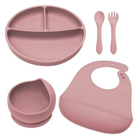 Juego de desvío de silicona clásico, 6 meses+, Old Rose, Appekids