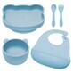 Panda Silicone Diversion Set, 6 meses+, Aqua Blue, Appekids