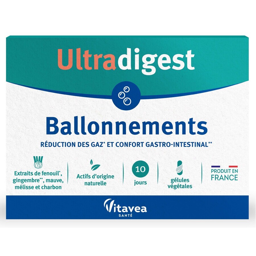 Ballonnements Ultradigest, 30 gélules, Vitavea Sante