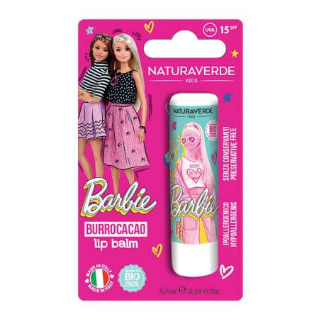 Lippenbalsem met SPF15 en Aardbei Barbie,Kids, 5.7ml, Naturaverde