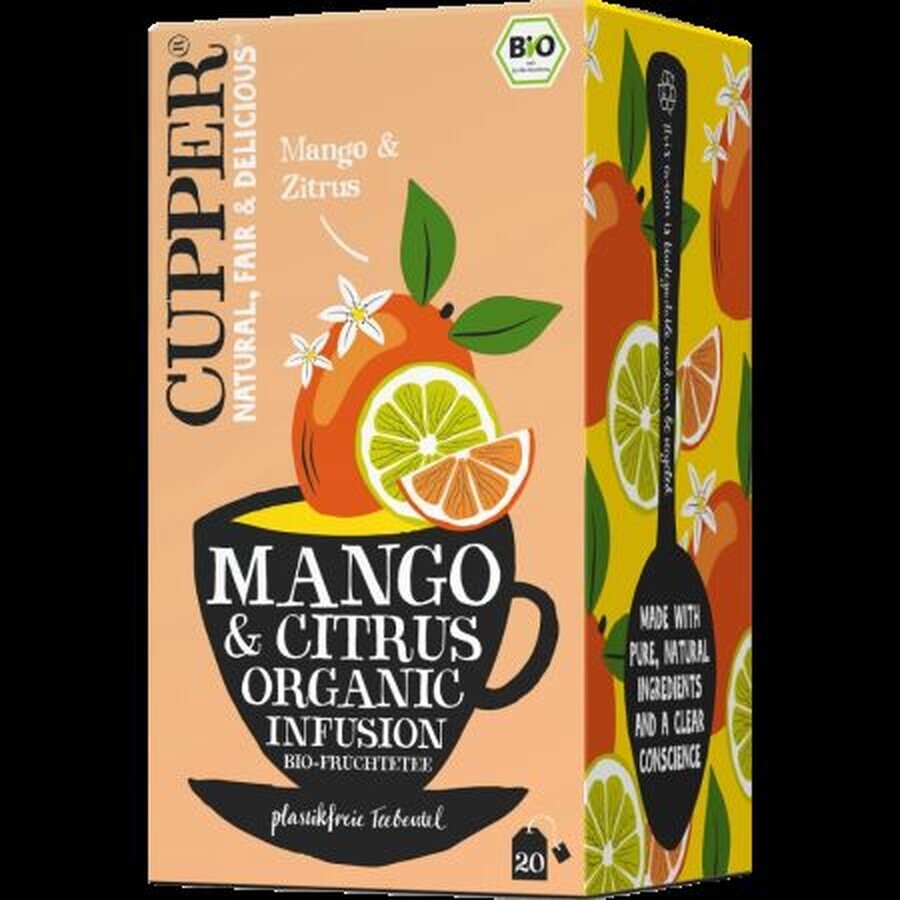 Té de mango y cítricos ecológico, 36 g, Cupper