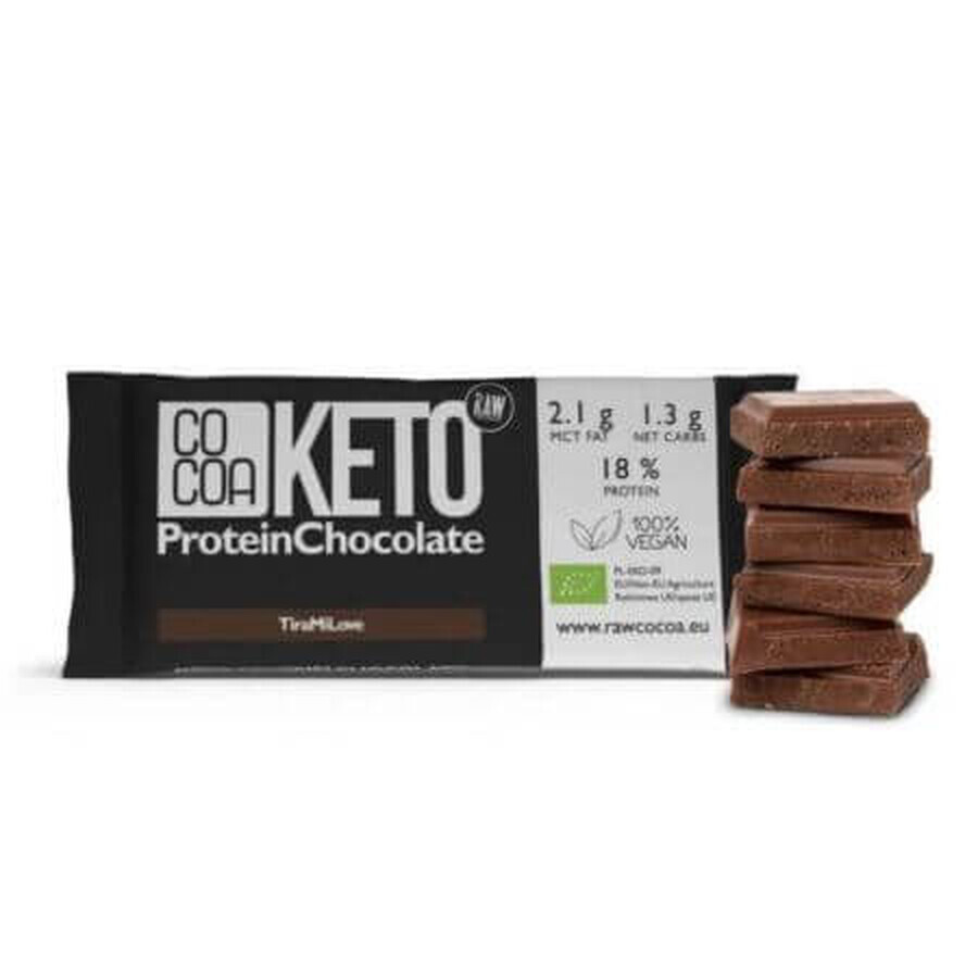 Chocolat biologique au goût de tiramisu Keto, 40 g, Cacao