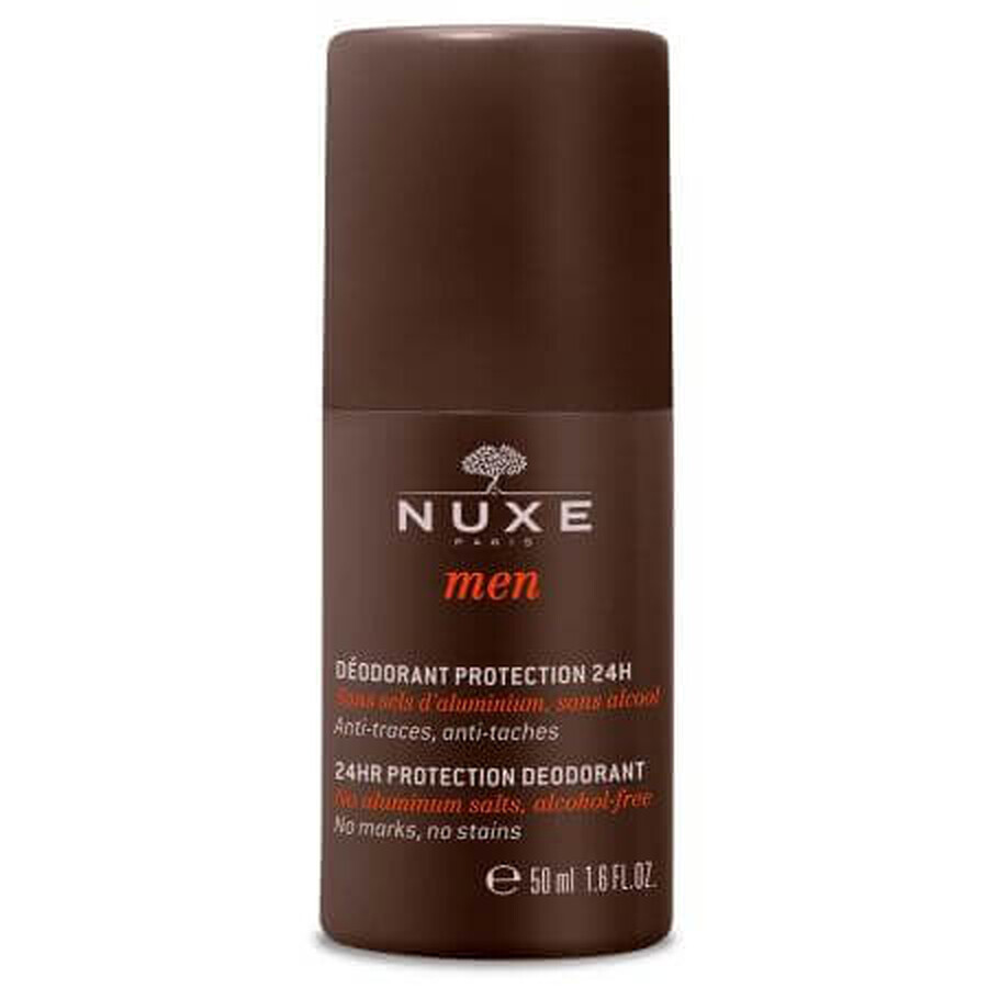 Desodorante sin sales de aluminio y sin alcohol 24 h protección Hombres, 50 ml, Nuxe