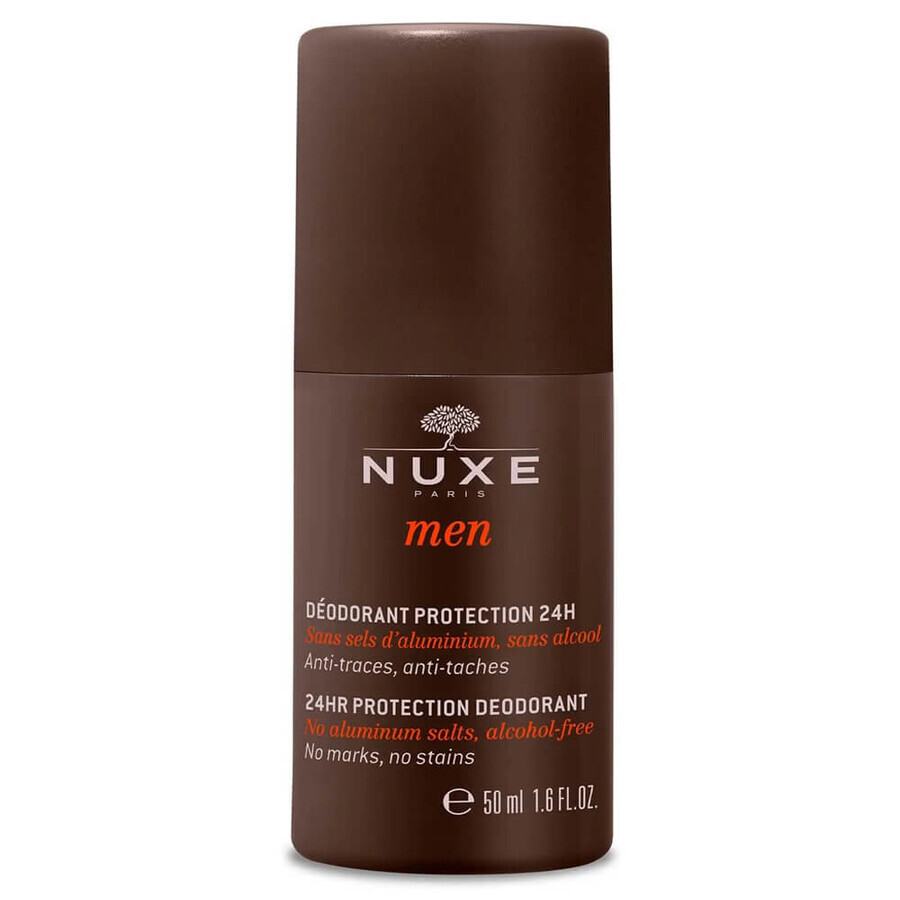 Desodorante sin sales de aluminio y sin alcohol 24 h protección Hombres, 50 ml, Nuxe