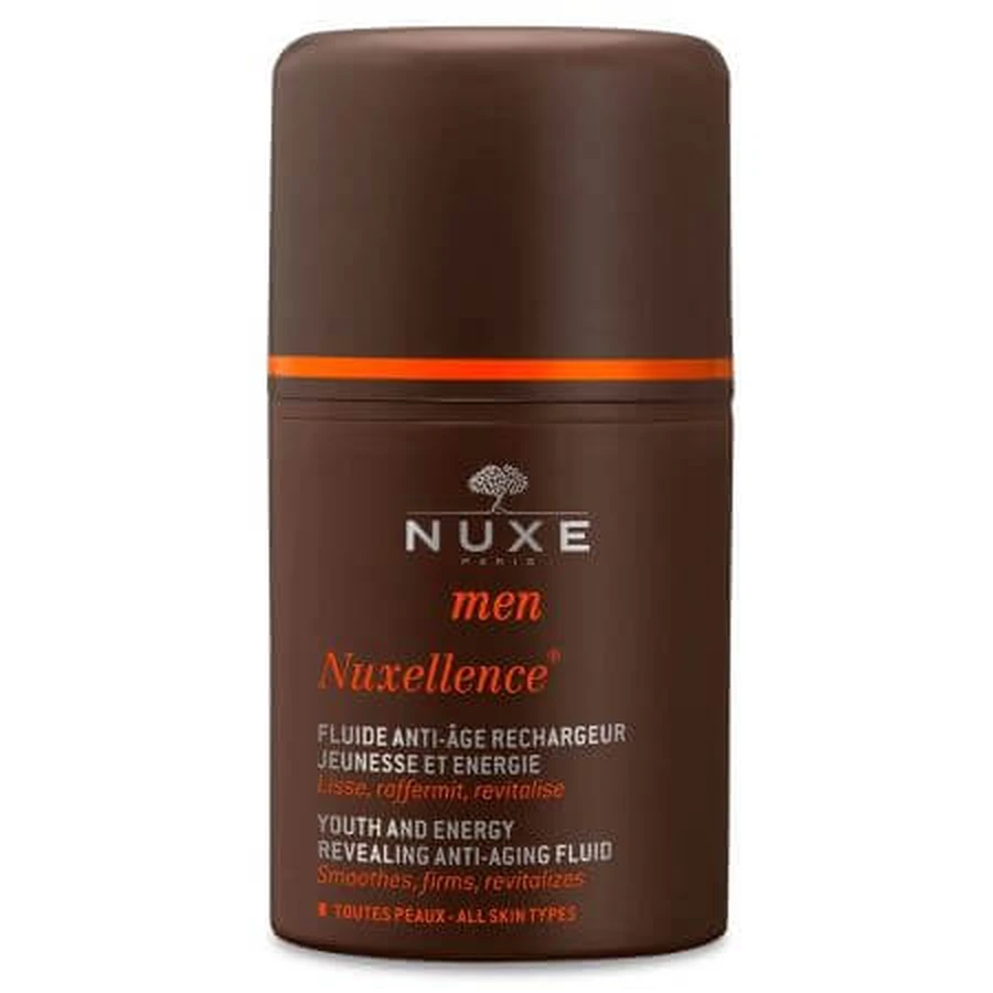 Fluido antiarrugas energizante para todo tipo de pieles Nuxellence Men, 50 ml, Nuxe