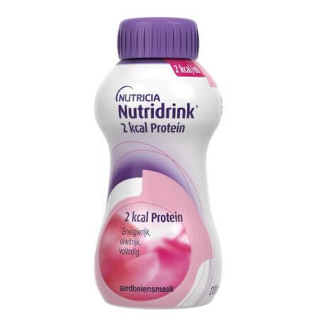 Nutridrink with strawberry flavour 2 kcal Protein, 200 ml, Nutricia