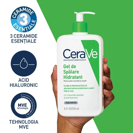 Moisturising Wash for normal-dry skin, 236 ml, CeraVe