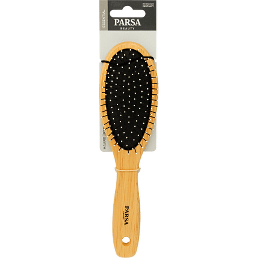 Brosse à cheveux en bois avec picots métalliques plastifiés Beauty, Parsa