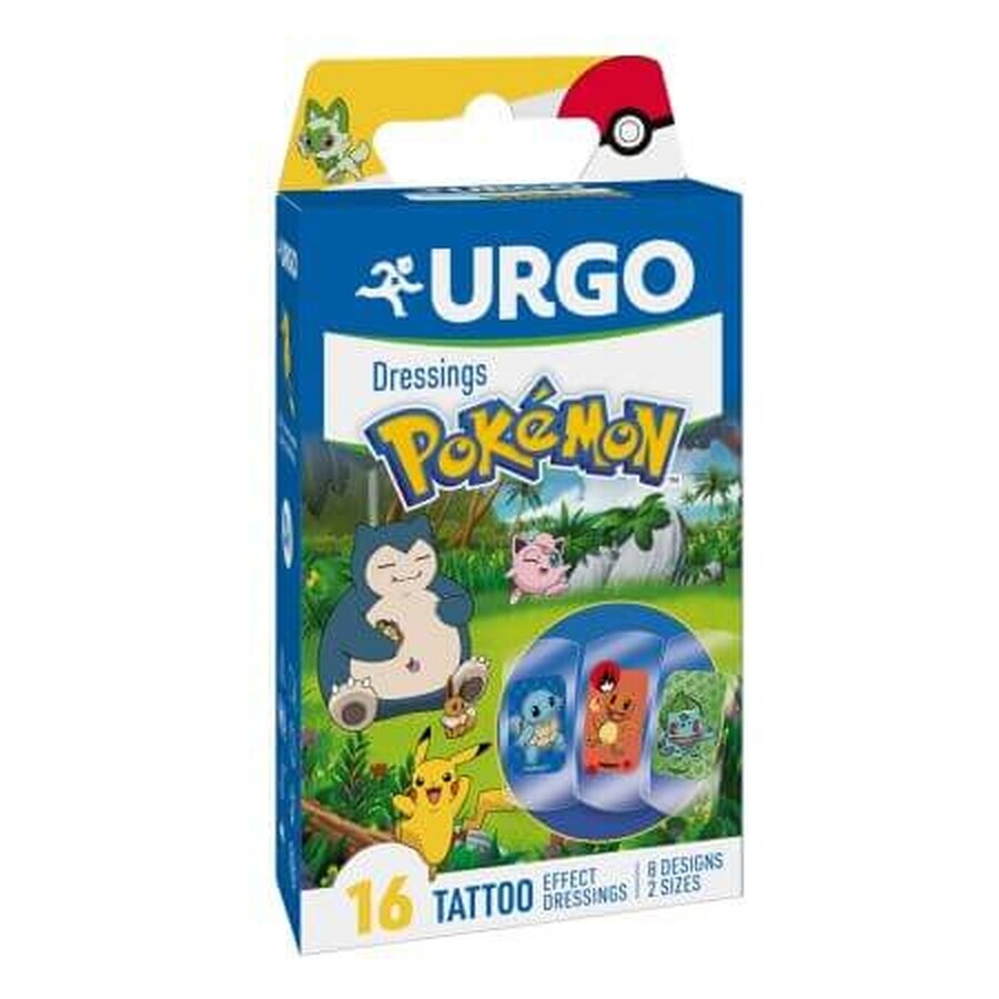 Plasturi pentru copii Pokemon Tattoo, 16 bucati, Urgo