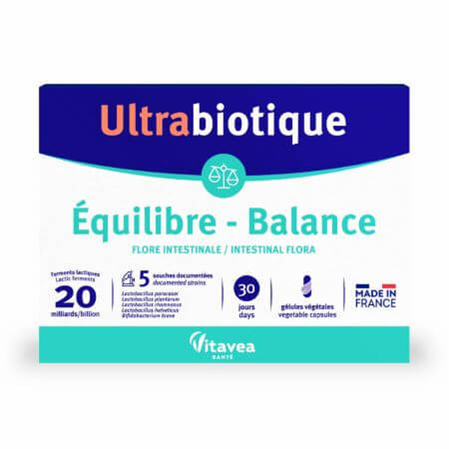 Probiotique Ultrabiotique Equilibre, 30 gélules, Vitavea Sante