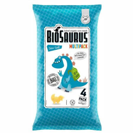 Pufuleti Bio din porumb cu sare de mare fara gluten, 4x15g, Mc Lloyds