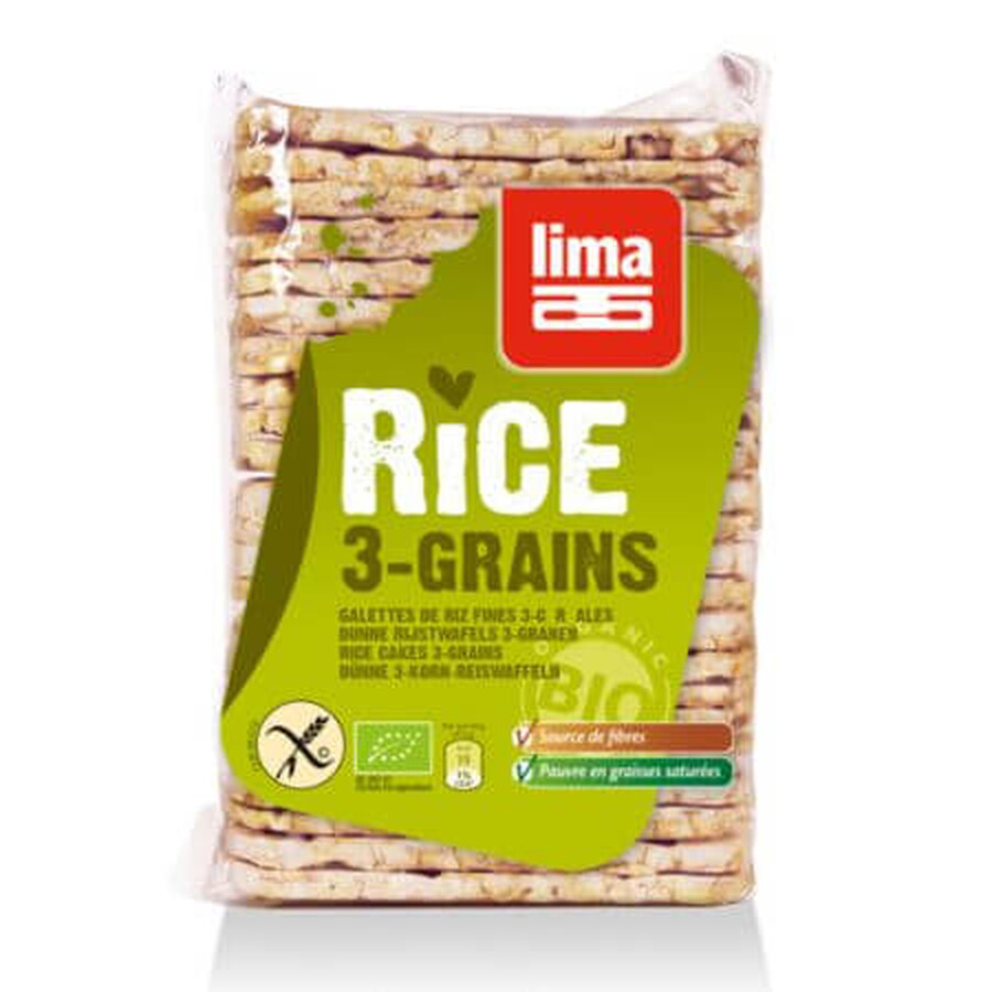 Geëxpandeerde rijst rondjes met 3 korrels Biologisch, 130 g, Lima