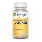 Ácido fólico 800 mcg Solaray, 30 cápsulas, Secom