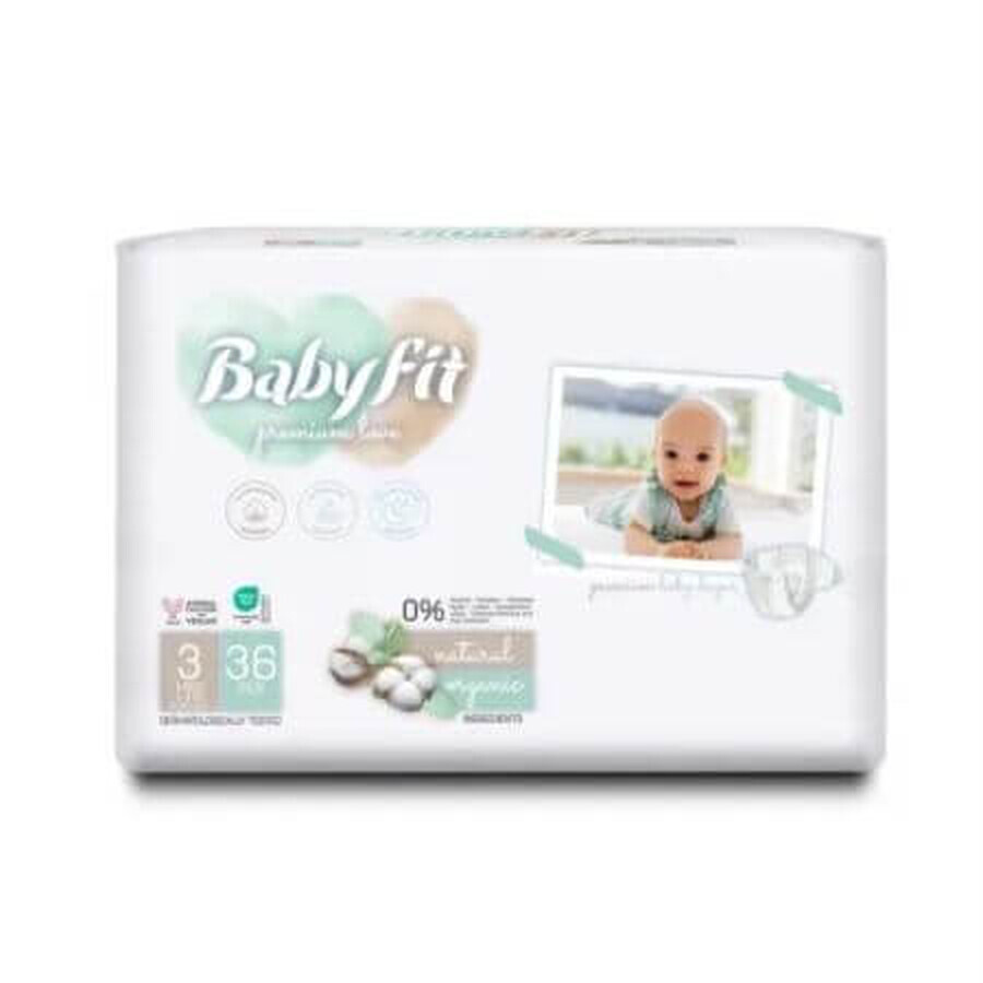 Bio Midi luiers, nr. 3, 4-9 kg, 36 stuks, Babyfit