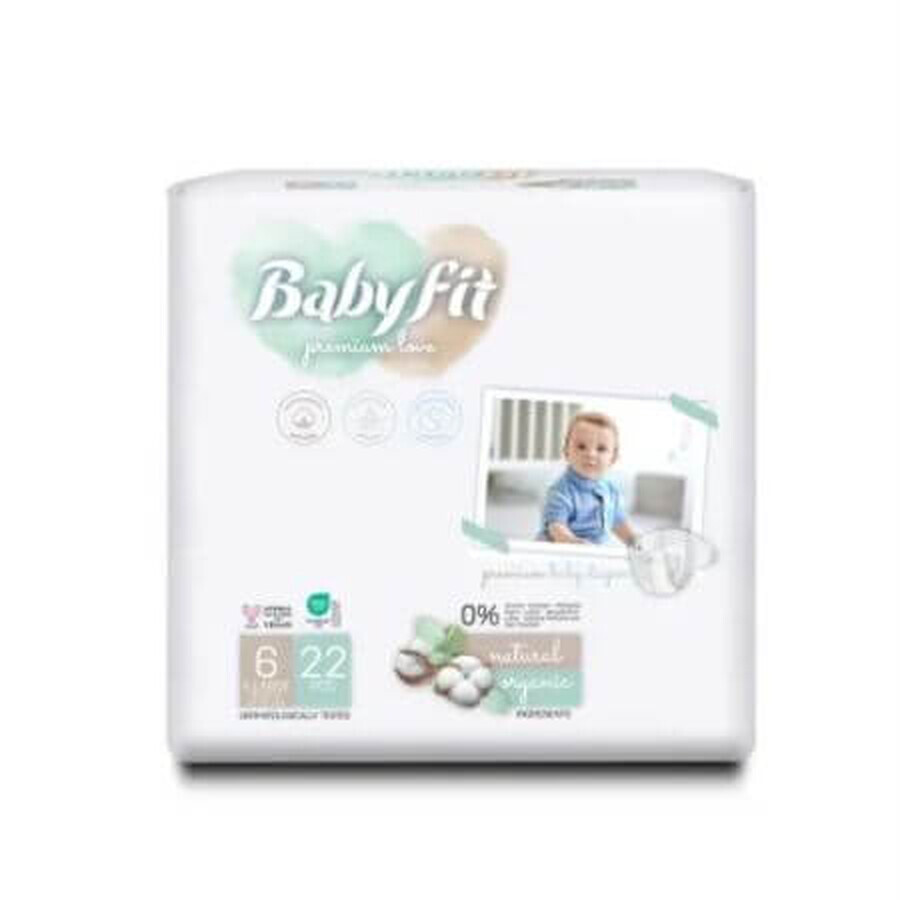 Pannolini Bio XL, n. 6, +16kg, 22 pezzi, Babyfit