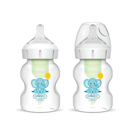 Browns Wide Neck Bottle Set Options Plus, 150 ml, 2 pièces