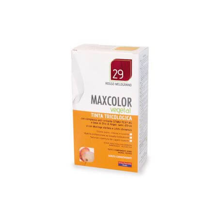 Tintura vegetale per capelli, tonalità 29 Rosso melograno, 140 ml, MaxColor