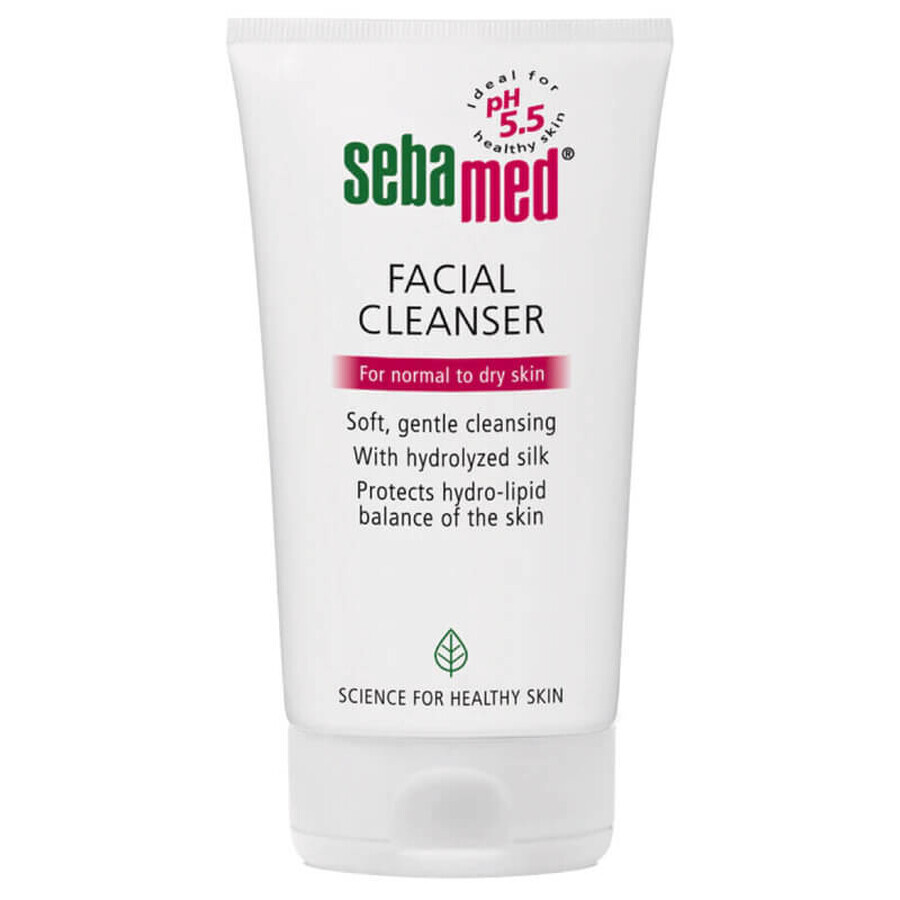 Dermatologische reinigingsgel voor gezicht - droge en normale huid, 150 ml, Sebamed