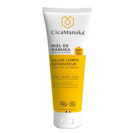 Herstellende lichaamsbalsem met 10% Manuka honing IAA10+, biologisch, 200 ml, CicaManuka