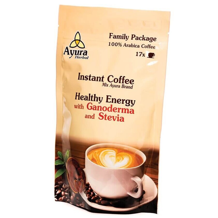 Café au ganoderma et à la stévia Mélange instantané pour café familial, 250 g, Ayura Herbal