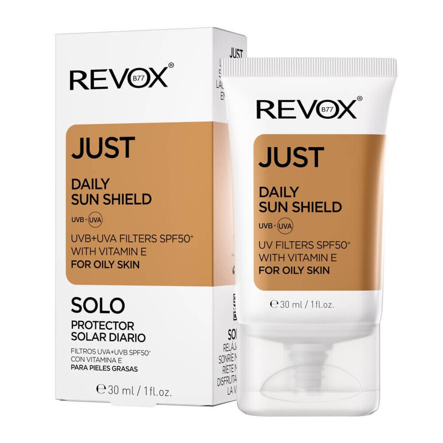 Crema de protección solar Daily Sun Shield Just SPF 50+ para pieles grasas, 30 ml, Revox