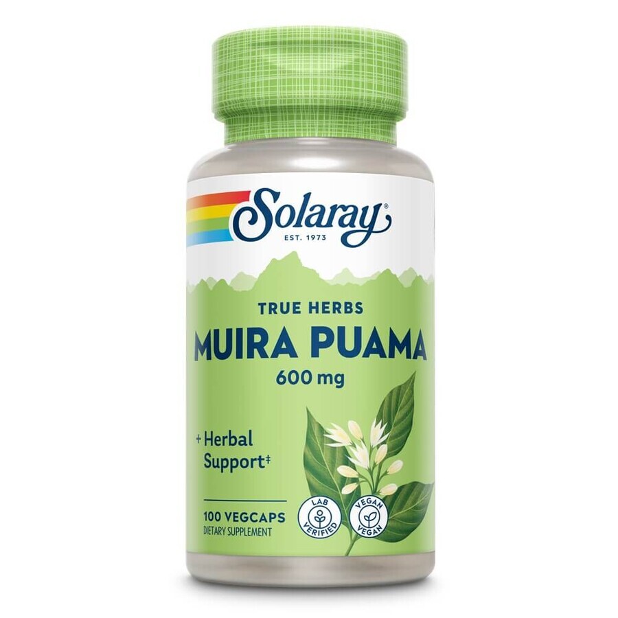 Muira Puama, 600 mg, 100 capsule vegetali, Secom