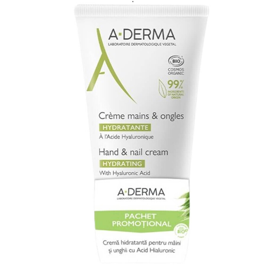 Crema hidratante para manos y uñas, 2x50 ml, A-Derma