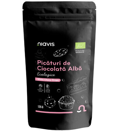 Weiße Bio-Schokoladenstückchen, 125 g, Niavis