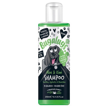 Champú con Aloe y Kiwi para perros Bugalugs, 250 ml, Lakeland Cosmetics