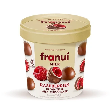Maliny w białej i mlecznej czekoladzie Franui Czekolada mleczna, 150 g, Franui: ceny i cechy