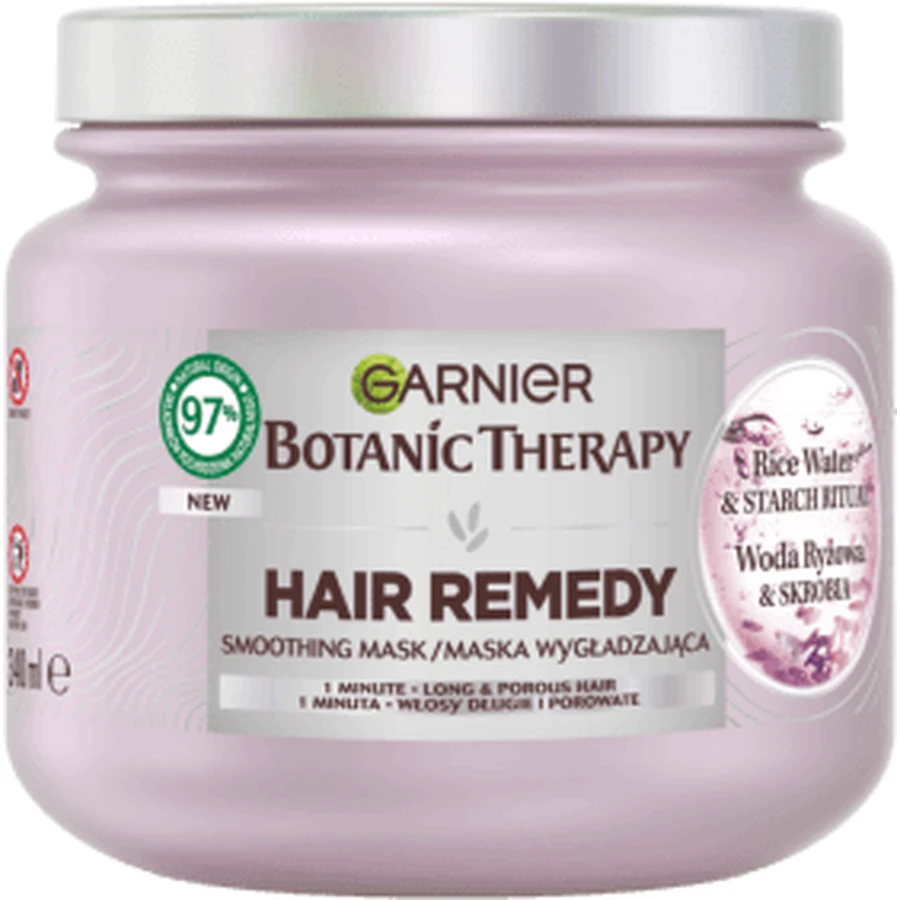 Botanic Therapy Masque pour cheveux longs à l'eau de riz, 340 ml