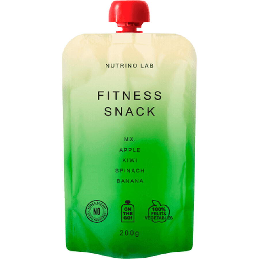 Nutrino Lab Fitness Snack, purée de pommes, kiwis, épinards et bananes, 200 g