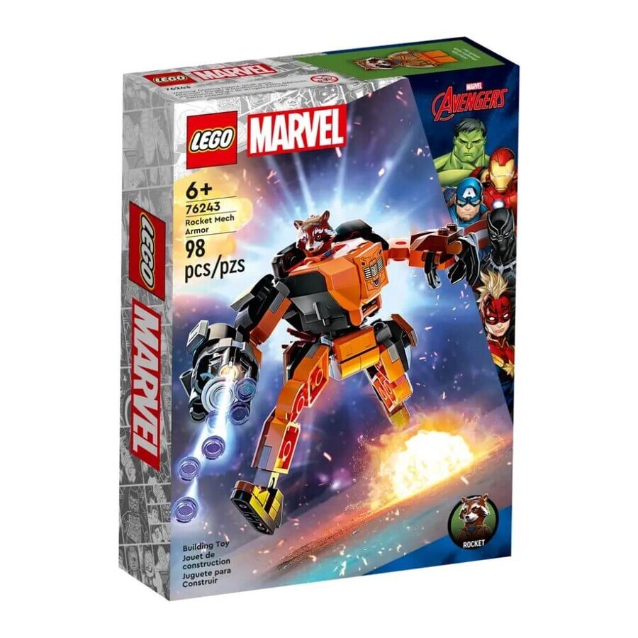 Lego Marvel Robot Cohete Armadura, 76243, Lego